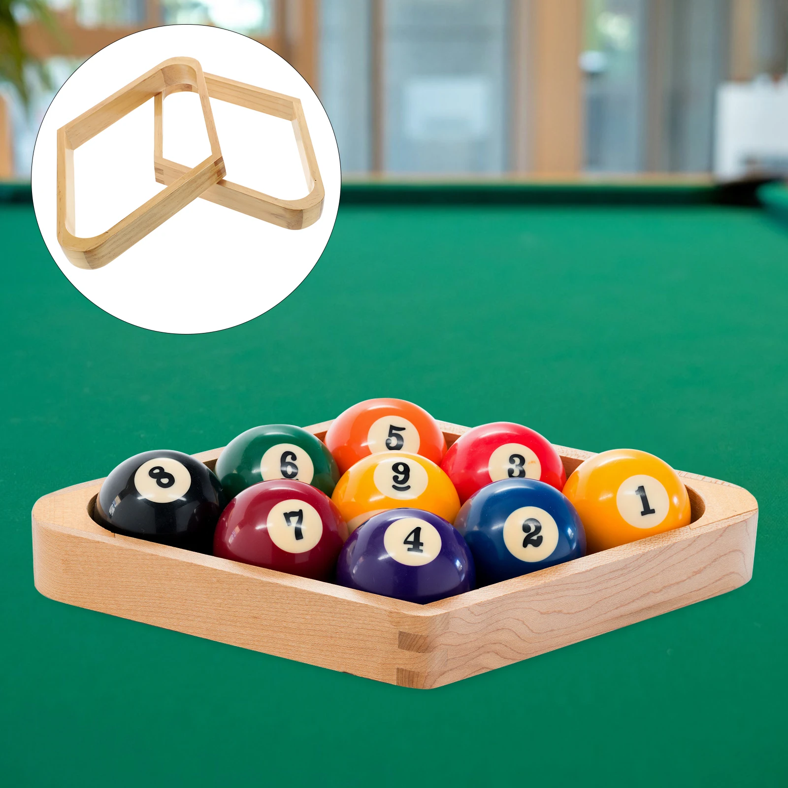 

2 шт. деревянная стойка для бильярдных шаров, практичный прочный дизайн, стол, держатель для бильярдных шаров, органайзер, аксессуар, стойка для бильярда