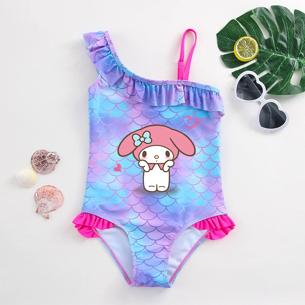 My Melody Tankini-badpakken voor meisjes Zomer Strandkleding Kinderkleding Badpakken Kinderbikinijurken Badpakken Mode Zeemeermin