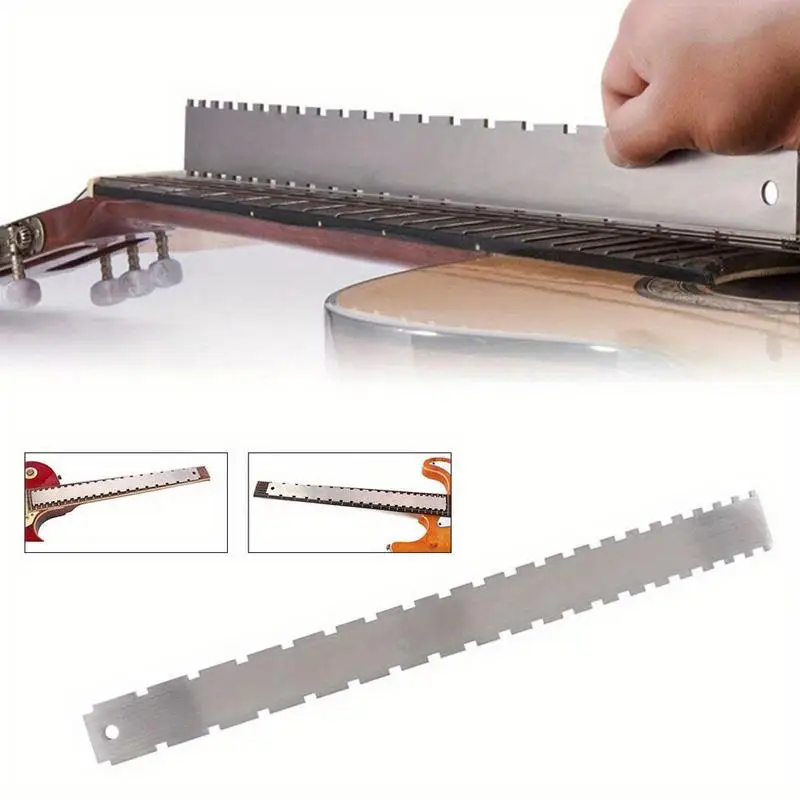 1 Stück Edelstahl Gitarrenhals-Lineal zur Bündnivellierung, Gitarrenbauer-Werkzeug für Gitarrenkorpus