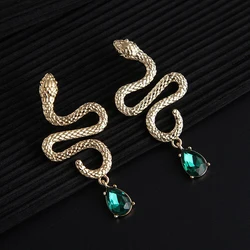 Avant-garde Sexy and Exaggerated Halloween Snake Shaped Clip Earrings for Women Gothic Personalized Trend Girl Rock Jewelry