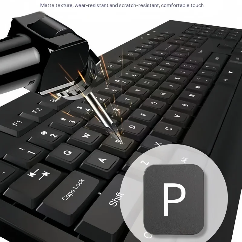 Italian, Spanish, Korean, English keyboard frosted stickers, durable letters, black background, universal keyboard accessories