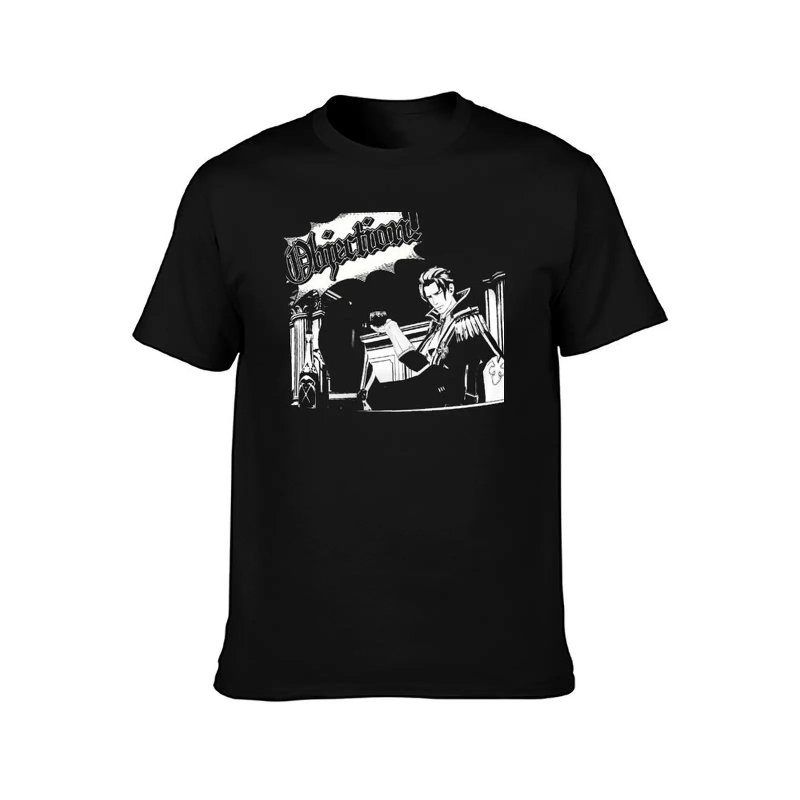 The Great Ace Attorney Chronicles Barok van Zieks Objection T-Shirt Standard Fit Solid Tee Shirt