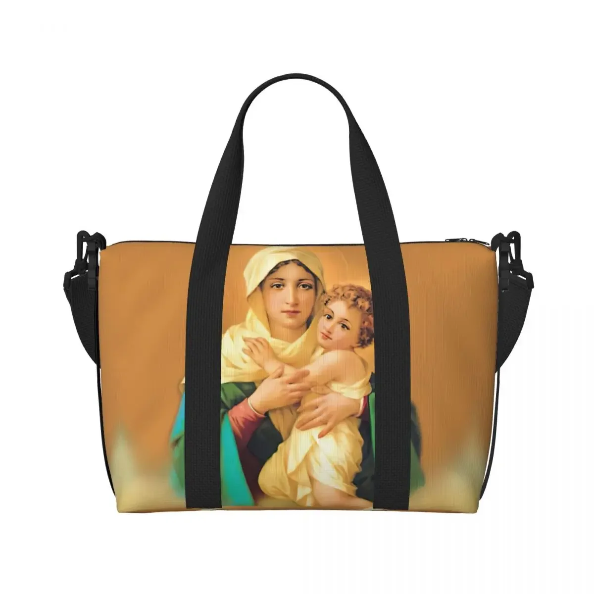 مخصص سيدة شوينستات حقيبة حمل على الشاطئ حقيبة المرأة اضافية كبيرة الصالة الرياضية تحمل على مريم العذراء الكاثوليكية سانت حقائب التسوق السفر