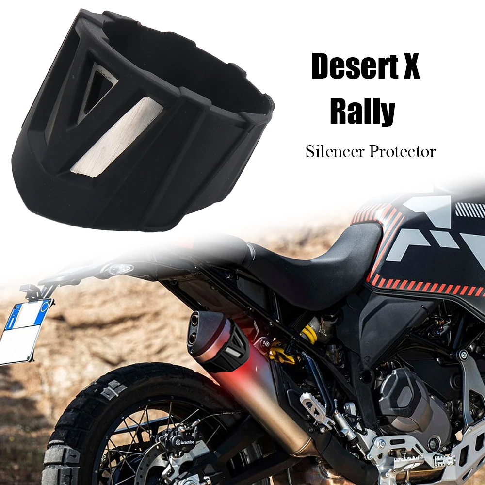 

Motorcycle Exhaust Shield Muffler For Ducati Desert X DesertX DESERT X Rally 2022-Pipe Protector Cover Heat Shield Black