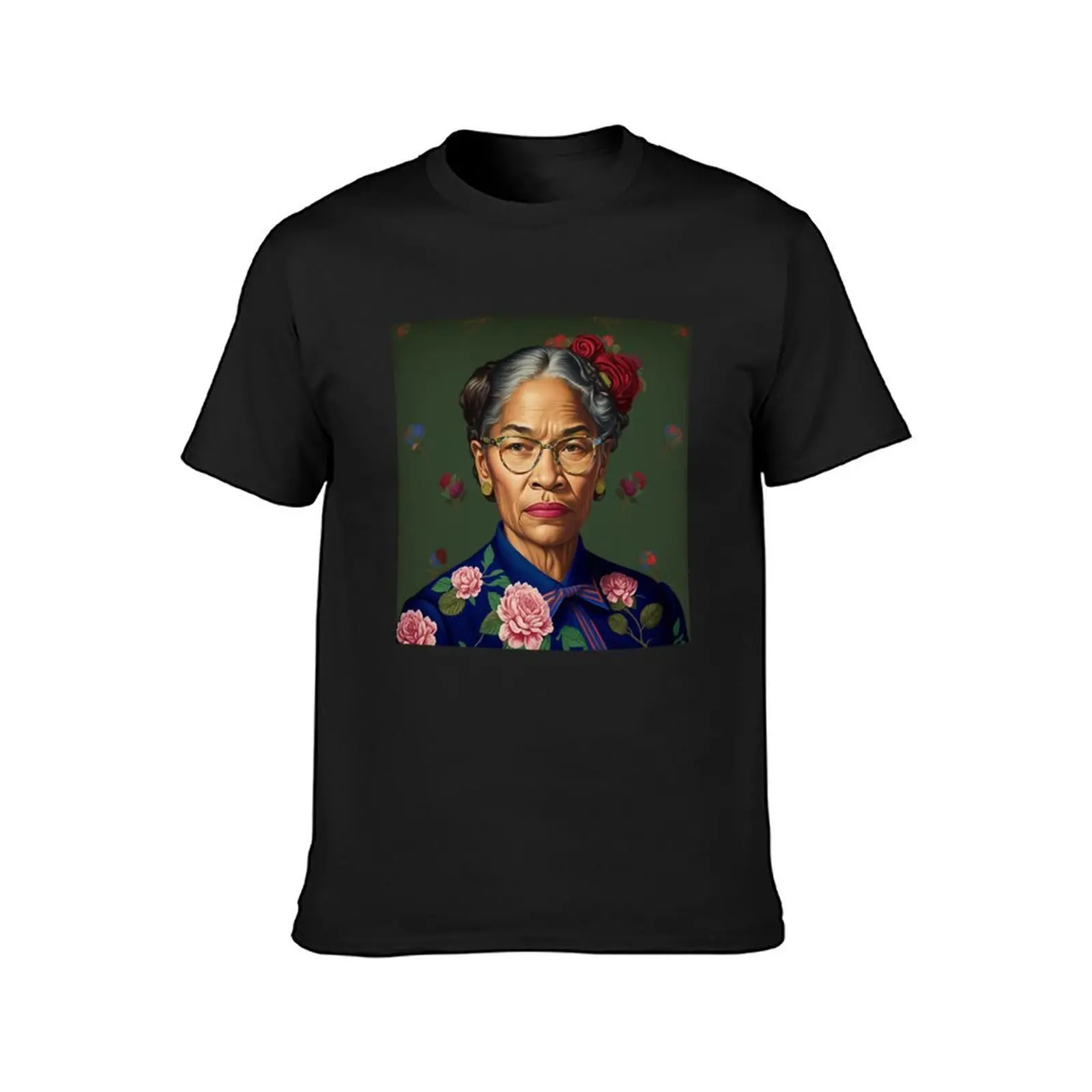 تي شيرت Portait of Rosa Parks من Kehinde Wiley تي شيرت بمقاس كبير ورسومات ملابس جمالية حزمة قمصان رجالي