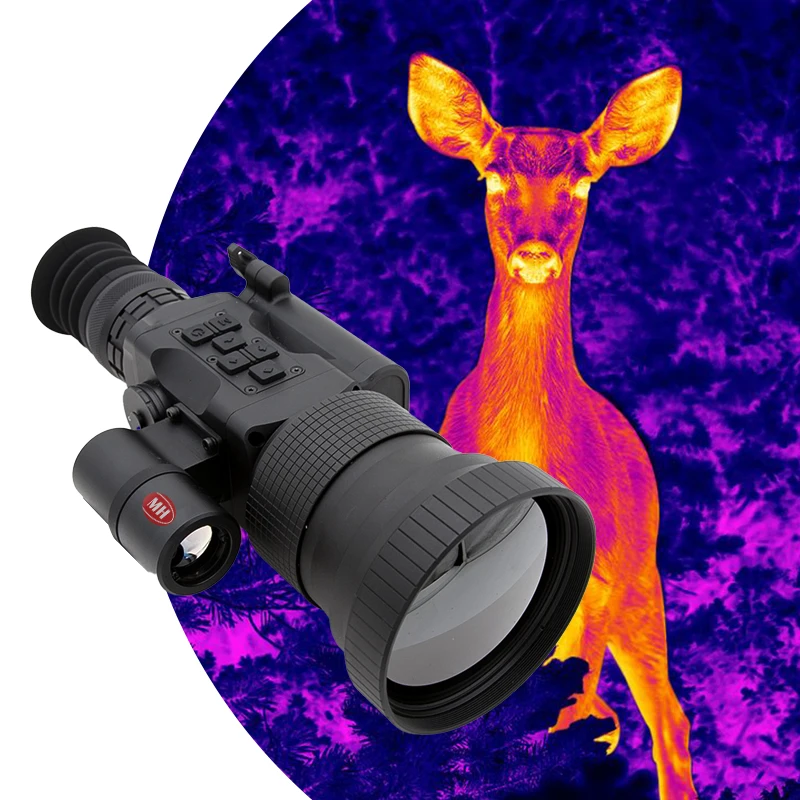 MHNV IP67 LRF 35/50/75mm Objective Lens Thermal Monocular Scope with Laser Rangefinder Hunting Night Vision Thermal Sight Scope