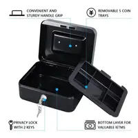 Security Box Mini Size Portable Key Safe with Key Key Lock Lockable Coin Box Creative Style Sturdy Steel Piggy Bank Home Storage 5