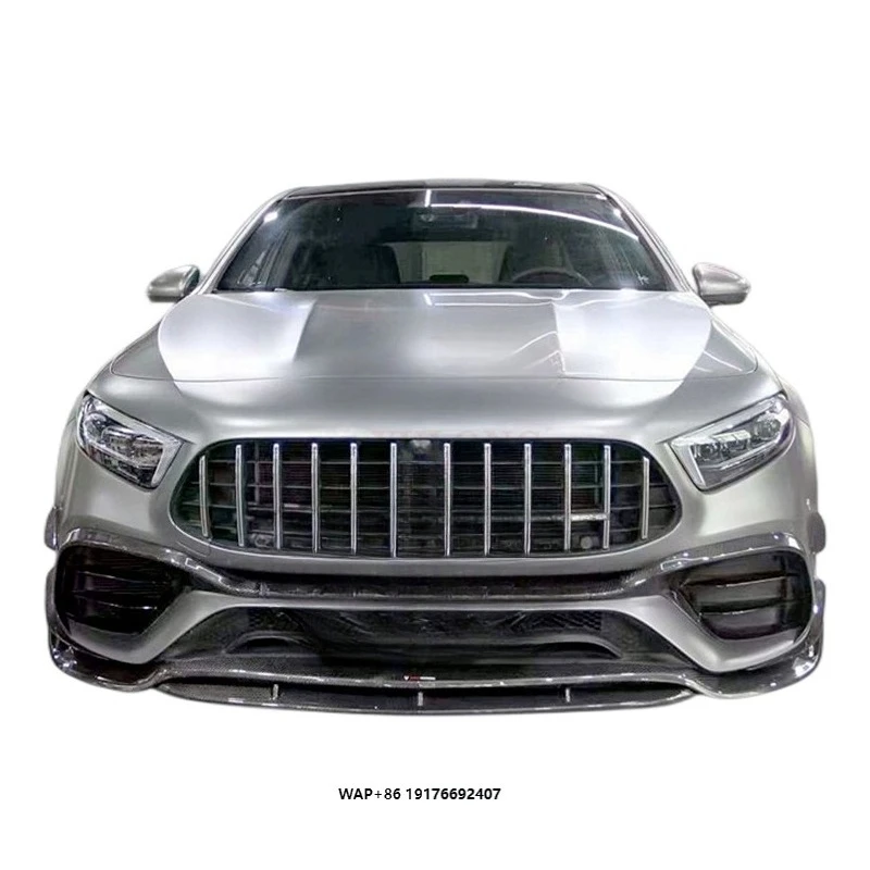 

TAKD style dry carbon fiber front bumper lip front winding for A-Class A45 A45S W177 2020-2022