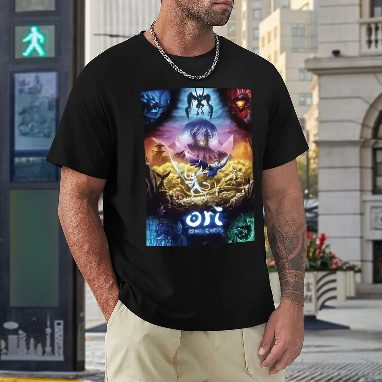 Ori And The Blind Forest Action Game Poster T-shirt Crewneck Move Tees Classic Leisure Humor Graphic USA Size