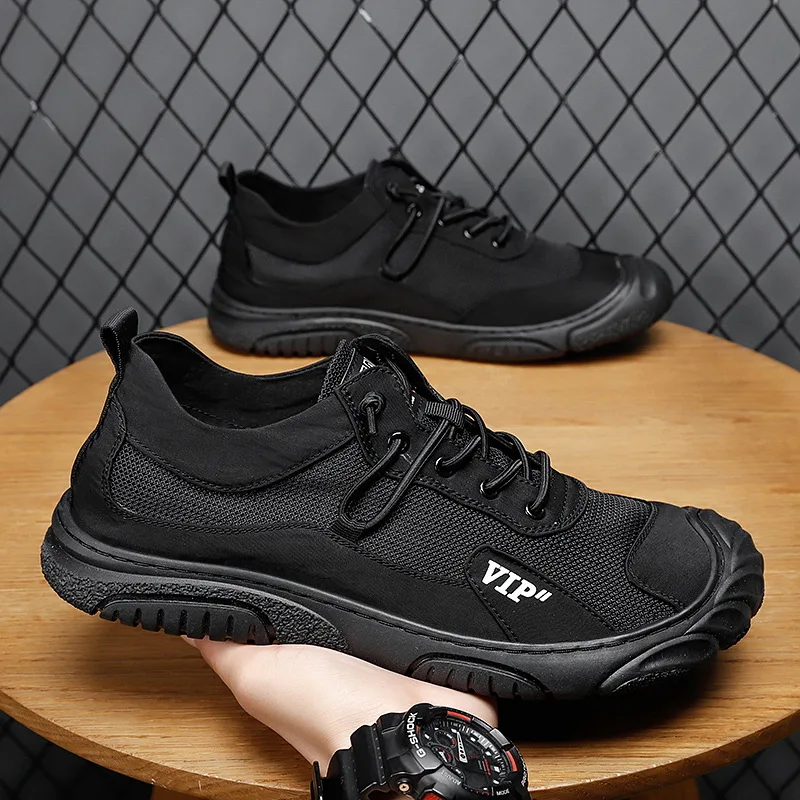 Zapatos Deportivos informales de malla para hombre, botas de herramientas transpirables, zapatos de tabla, zapatos de viaje al aire libre, zapatos para correr y Fitness, tendencia de moda