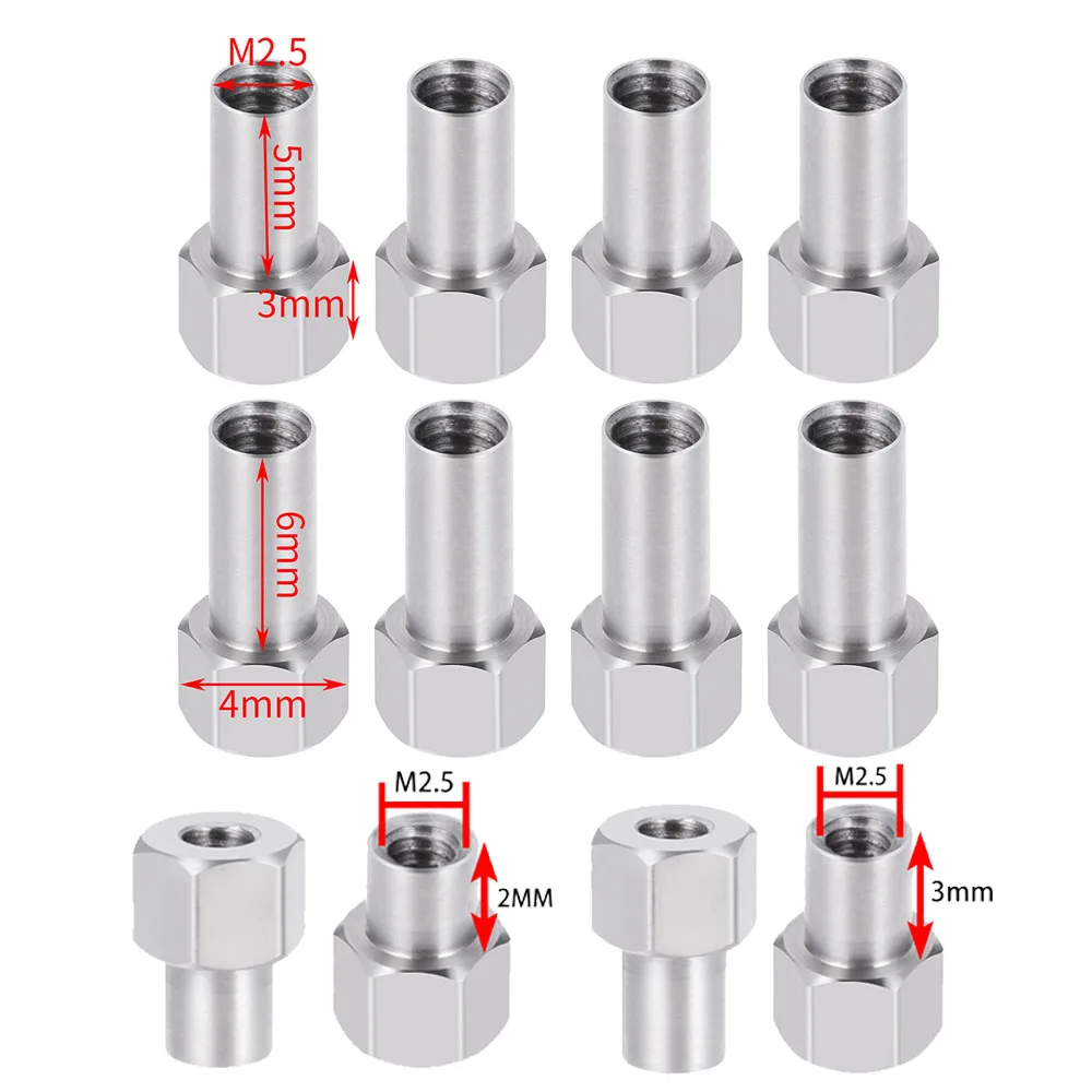 AXSPEED 4Pcs 2mm/3mm/5mm Stainless Steel Wheel Hex 4mm Adapters Coupler for TRX-4M 1/18 RC Crawler Car Upgrade Parts