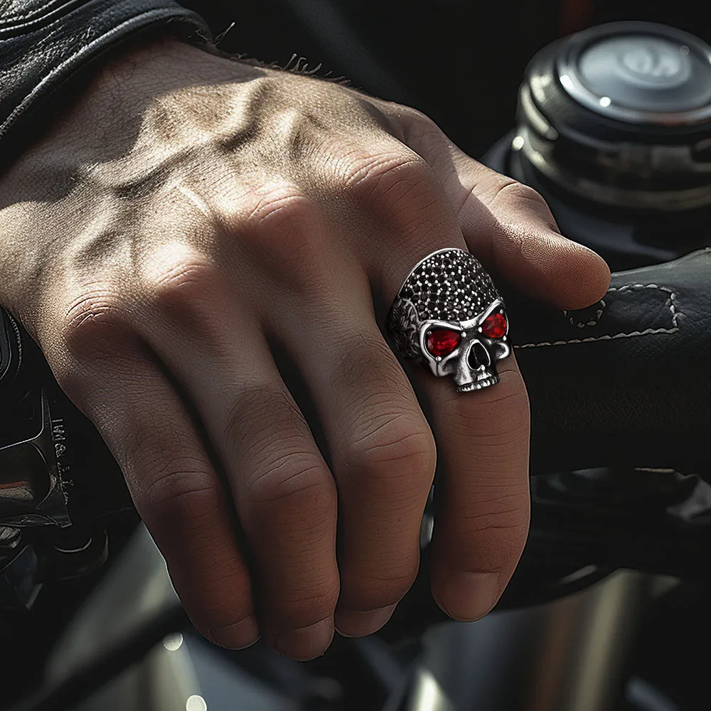 U7 Stainless Steel Skull Rings for Men Vintage Hannya Mask Devil Horn Skull Jesus Sparta Helmet Gothic Signet Ring Jewelry Gift