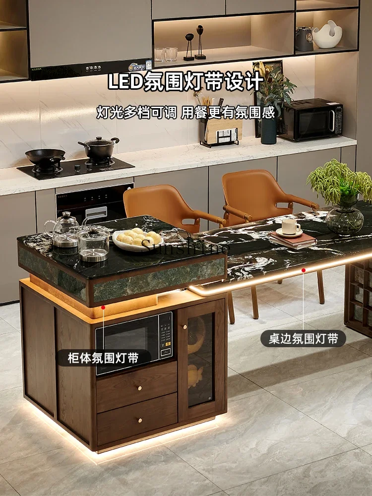 Natural luxury stone villa large apartment restaurant high-end series light luxury multi-functional integrated tableYY