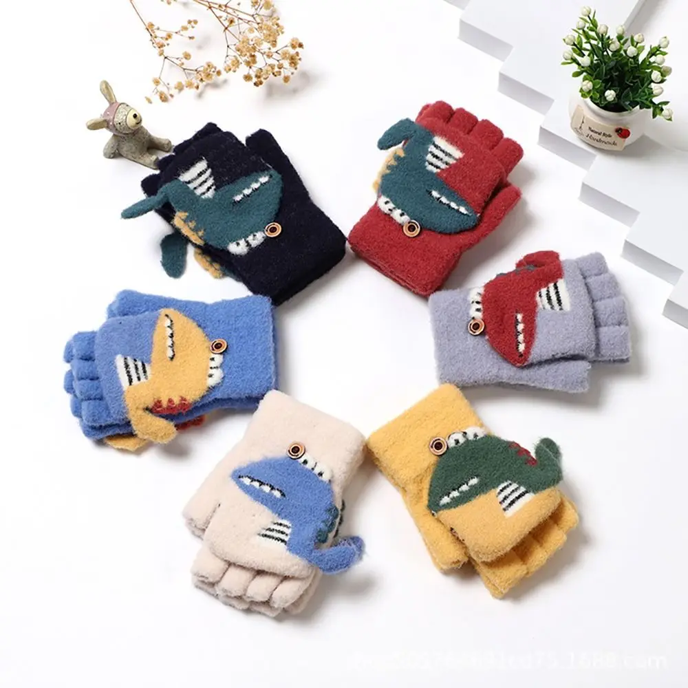 Cartoon Baby Mittens Winter Warm Kids Baby Girl Gloves Knitted Children  Mitten Winter Gloves Kids 4-8Years