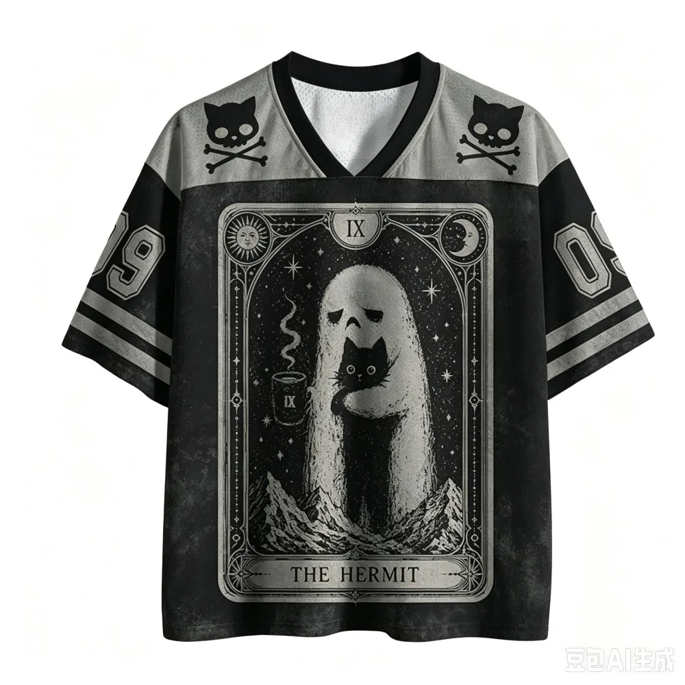 Retro Japanisches Halloween-Geister 3D-Druck Sportliches Schnelltrocknendes Atmungsaktives V-Ausschnitt T-Shirt für Männer und Frauen im Lässigen Trendigen Stil – Detail 7