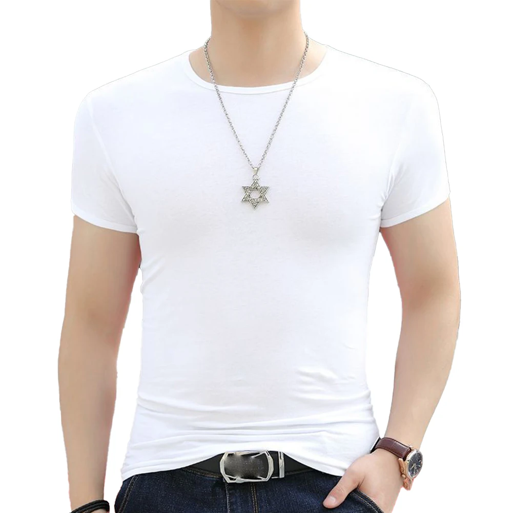 Mens Short Sleeve O-Neck T-shirt Undershirt Blouse Muscle Activewear Top Tee Daily Casual Loose Summer