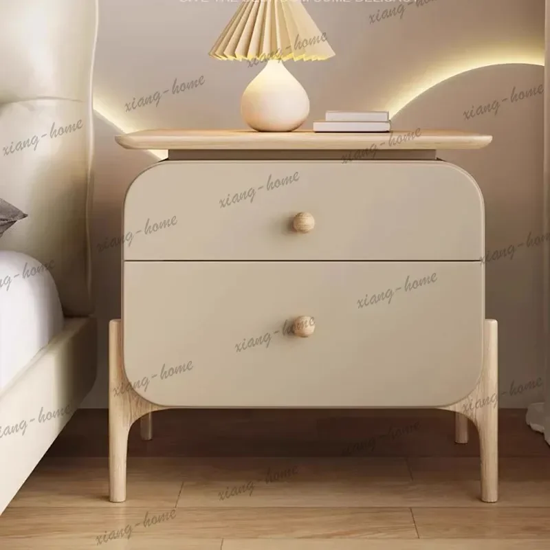 Factory Direct French Kawaii Nightstands Hidden Storage Aesthetic Simple Rustic Nightstands Trendy Glam Comodini Camera Da Letto