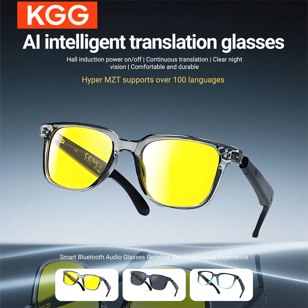 

Умные очки с искусственным интеллектом, 100 языков, делают прием звонков, музыкальные звонки, шумоподавление, свет BT TWS, очки для мужчин и женщин