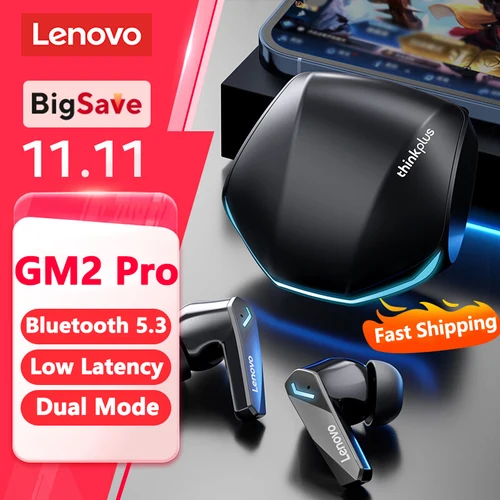 Imagen 1 del producto Choice Lenovo GM2 Pro auriculares Bluetooth 5,3 auriculares deportivos inalámbricos intrauditivos para juegos de baja latencia modo Dual auriculares de música juego