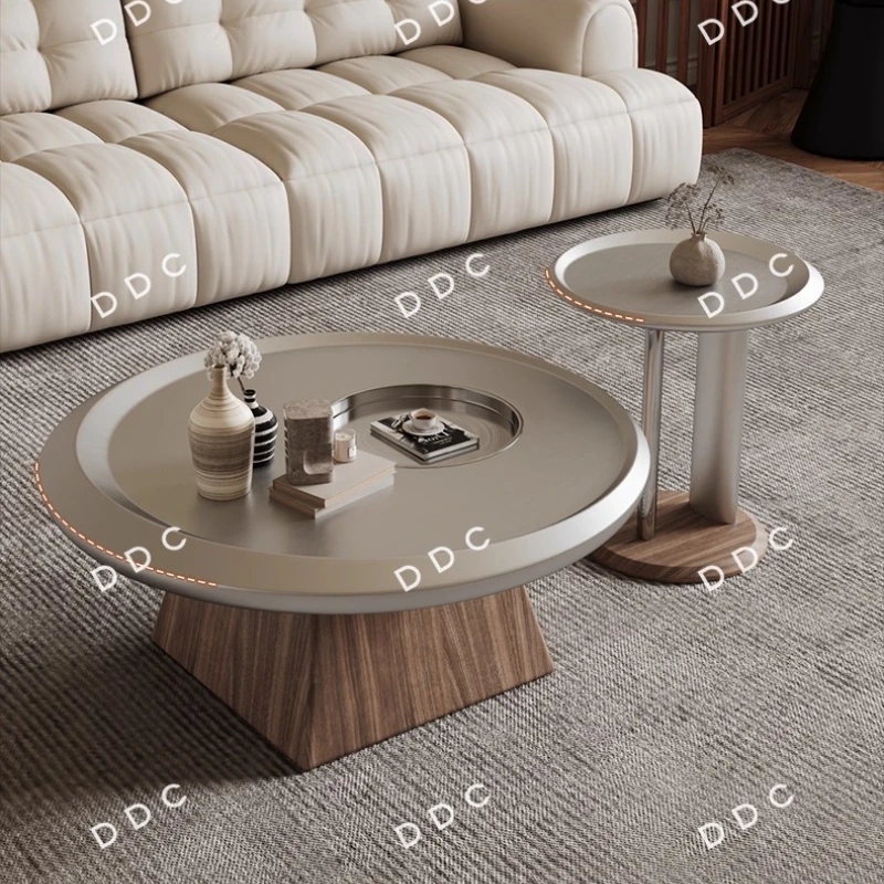

LH minimalist round hardware countertop coffee table combination living room size apartment coffee table