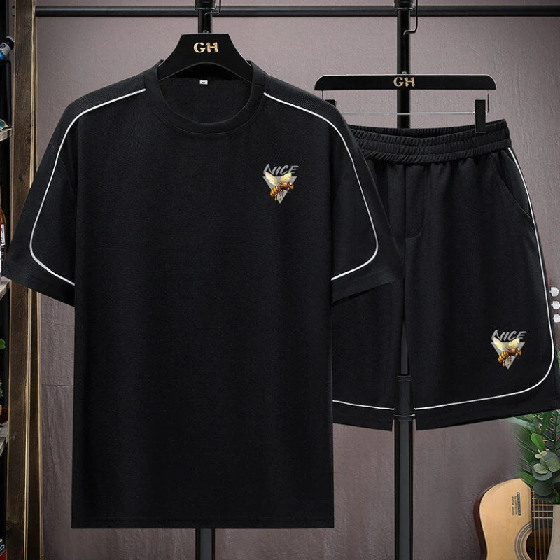 2025 Summer Waffle 2 Piece Set T-shirts+shorts Men's Sets Sports Set Basketball Running Social Outdoors Streetwear Suits