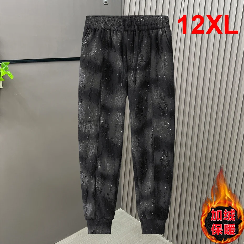 

Рваные брюки мужские 11XL большие размеры спортивные штаны градиент тай-дай модные повседневные флисовые брюки с эластичной талией