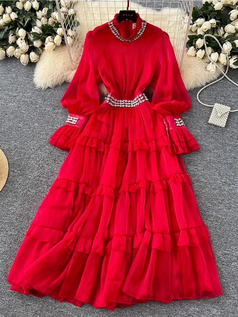 

Eid Women Dress Muslim Abaya Diamond Beading Party Jalabiya Ramadan Long Dresses Vestidos Largos Arab Long Robe Morocco Kaftan