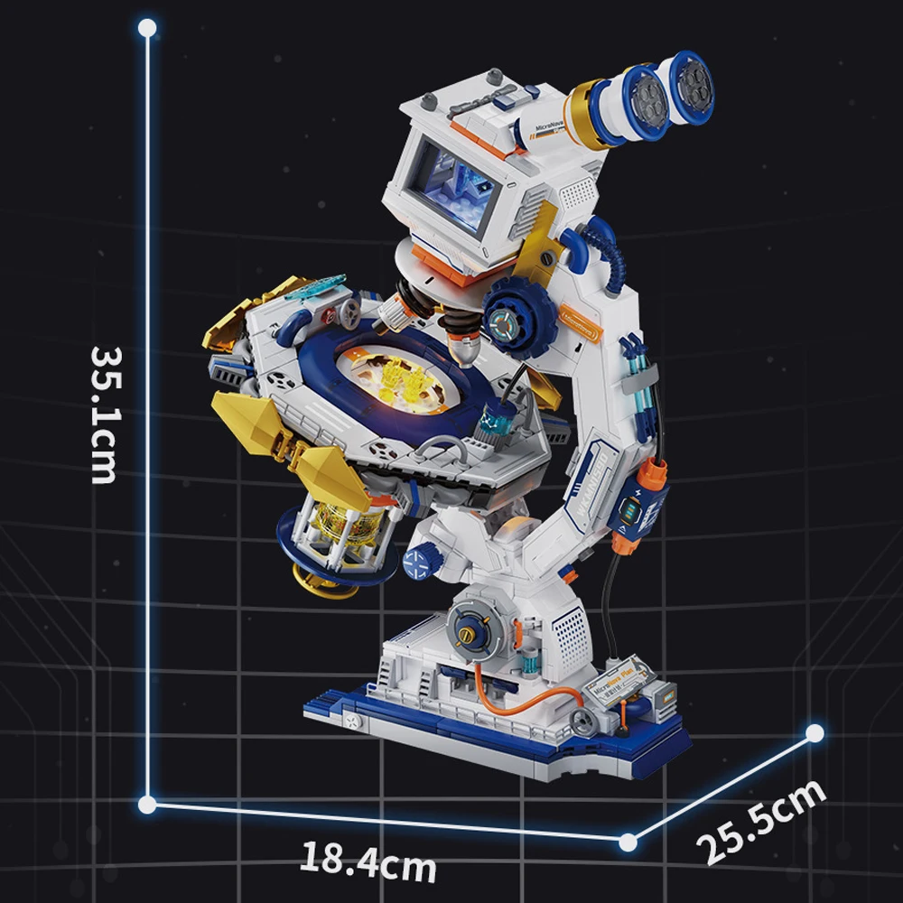 ชุดตัวต่อมืออาชีพสร้างกล้องจุลทรรศน์พร้อมไฟ รุ่นสำหรับผู้ใหญ่และเด็ก ของขวัญวันเกิดและคริสต์มาส 1088 ชิ้น
