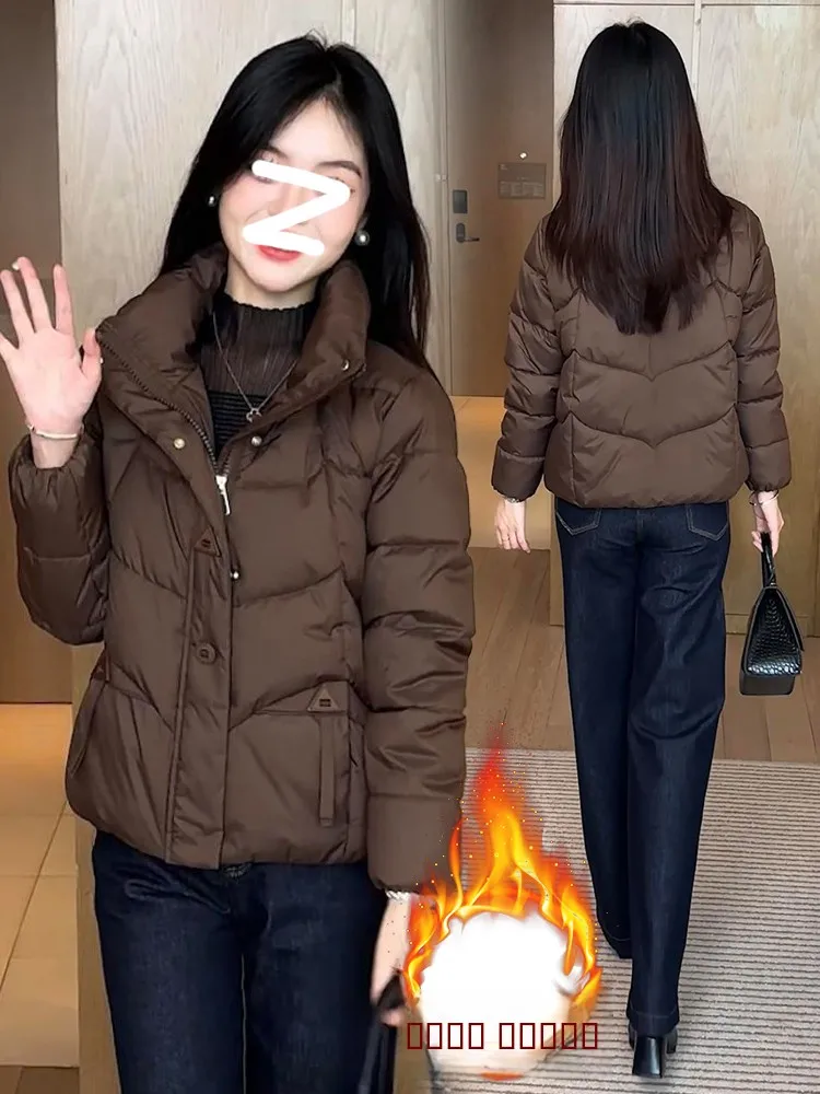 

Women's ort Puffer Jaet 2026 Winter New Faion Versatile Anti-Aging Bread Clothes Thi Warm Cotton Coat Outerwear