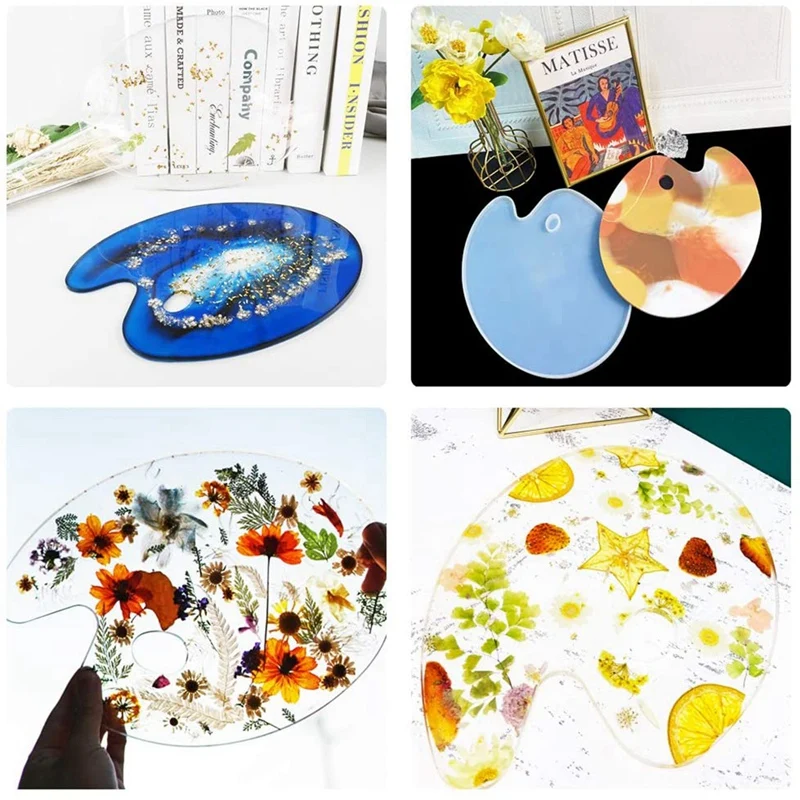 DIY Handmade Color Palette Resin Mold,Paint Draw Board Resin Mold,Coaster,Bowl Mat,Agate Piece,Handicraft,Home Decor