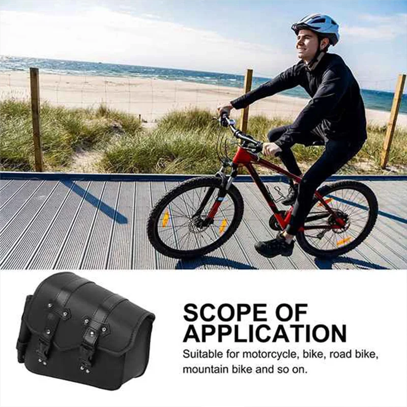 ABOK-Motorcycle Saddle Bag Rocker Bag Side Tool Bag Rocker Bag Bicycle Replacement Accessories Black Versatile