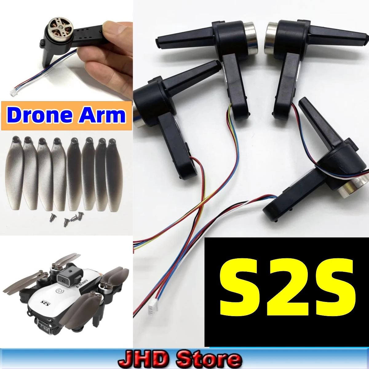 JHD-Brazo de Motor para Dron S2S, pieza de repuesto para S2S, brazo delantero/trasero, brazo izquierdo/Derecho, paletas de LS-S2S de hélice S2S originales