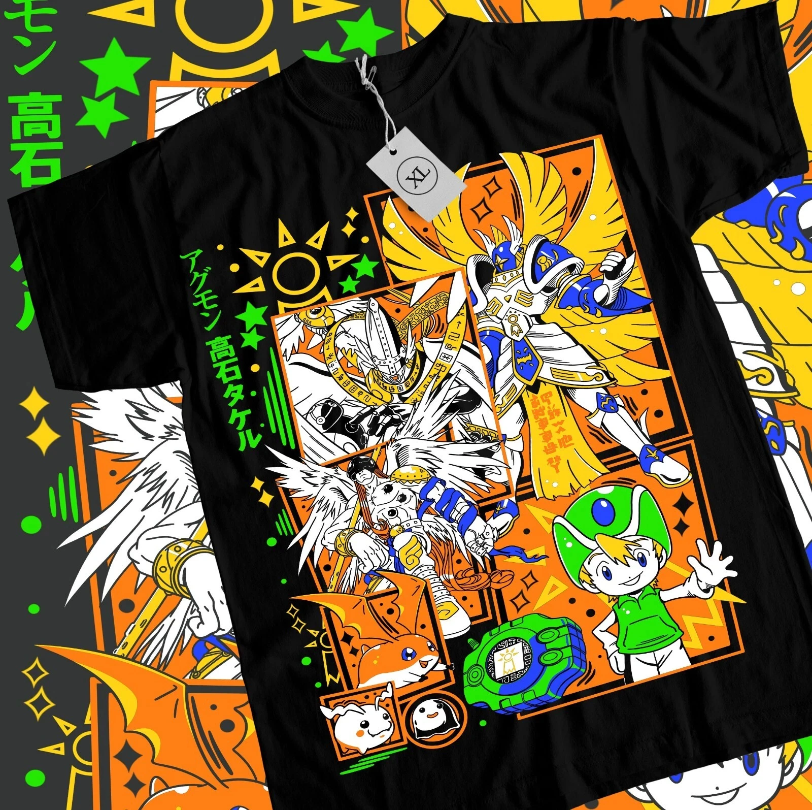 Camiseta de Verano 2026 de Digimon Adventure, con Takeru Takaishi/Patamon, de Algodón Puro, Manga Corta, Unisex, Estilo Y2K