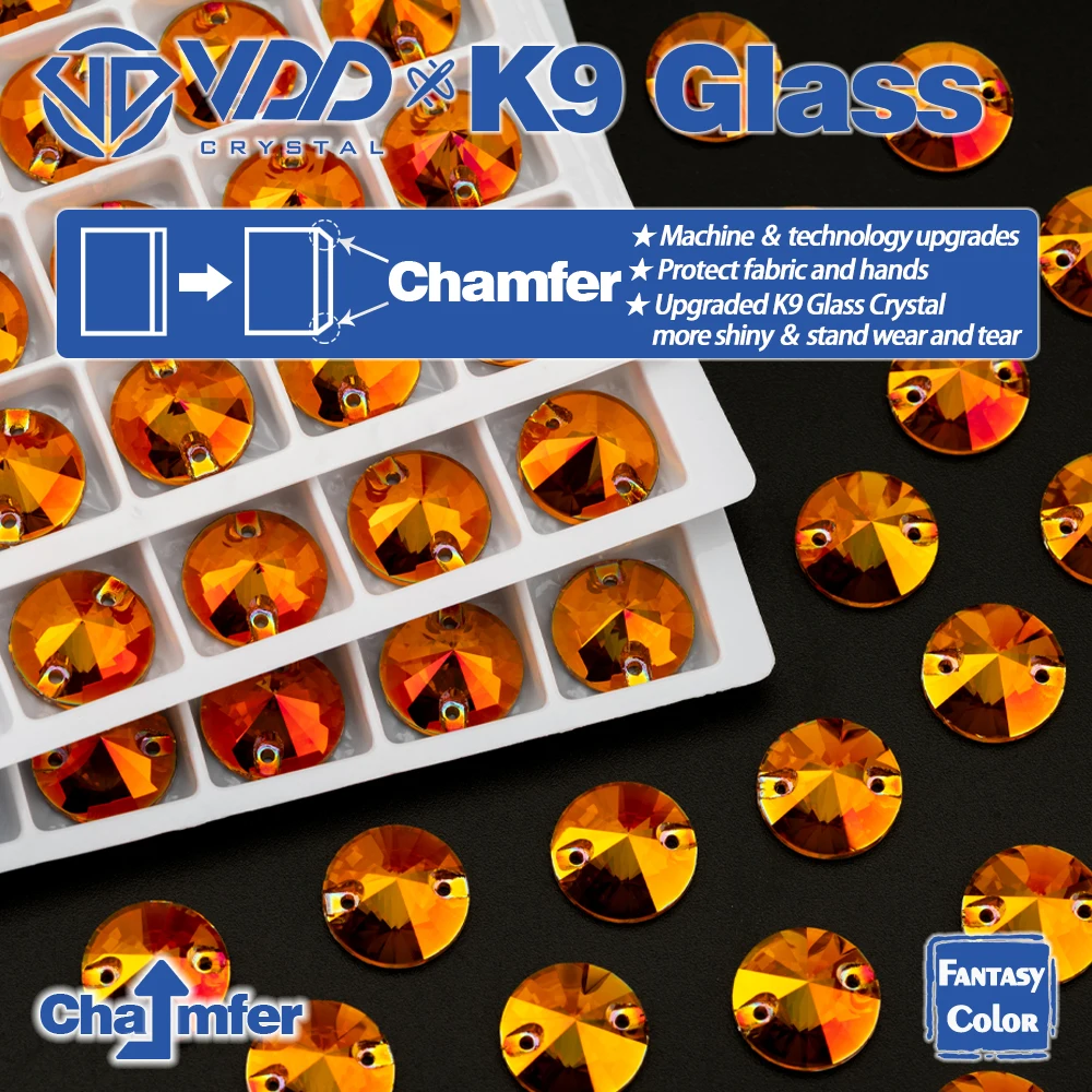 VDD S271 Sunset Prism Top Quality AAAAA K9 Glass Sew On Rhinestones Sewing Crystal Flatback Strass Stones For Clothes Decoration