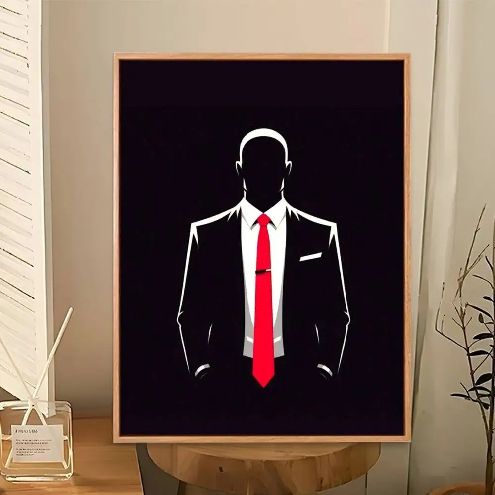For Agent 47 Hitman  Poster Perfect Space Sticker Self Adhesive for Office Home Theater Wall Art Decor Fancy Gift