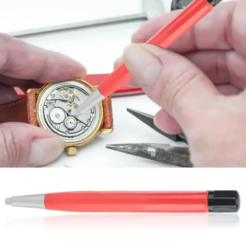 1PC Watch Rust Removal Brush Pen Fiberglass Scratch Polishing Tool Red Repair Kit for Watch Parts