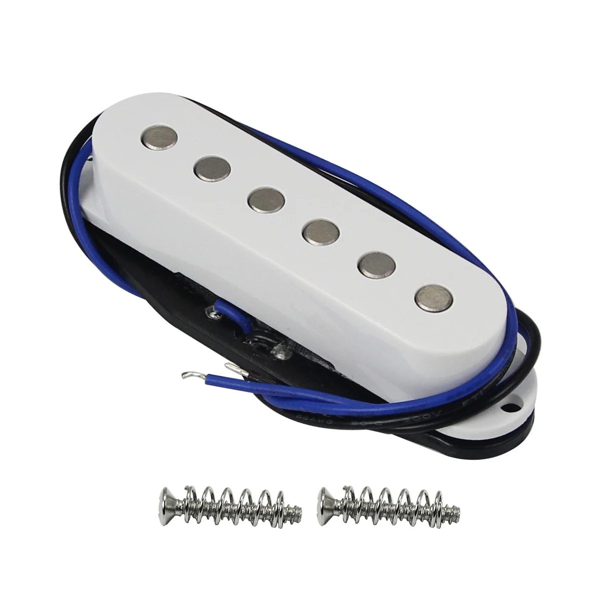 FLEOR 3PCS Flat Top Single Coil Pickups Vintage Alnico 5 ST Electric Guitar Pickups 50/50/52mm Set White