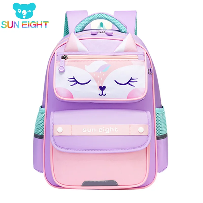 

SUN EIGHT Cartoon Primary School Bags Waterproof Children Backpack Orthopedic Back For Girl /Boy