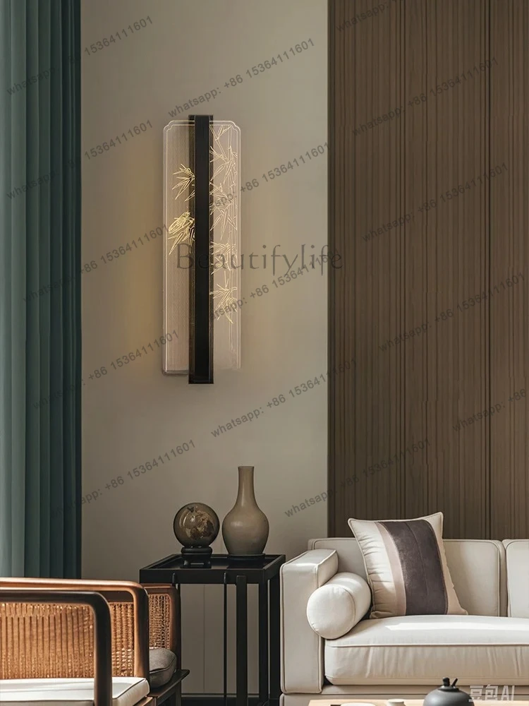 New Chinese Living Room Sofa TV Background Wall Light Model Room Corridor Balcony Bedroom Bedside Light