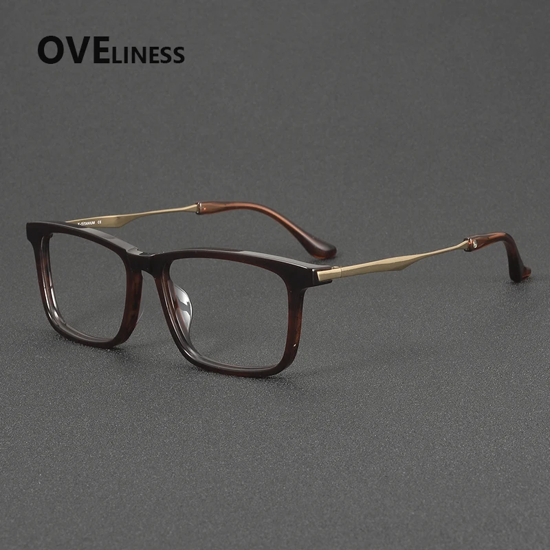 

2026 Acetate Titanium Glasses Frame Men Brand Design Vintage Retro Square Eyeglasses frame Women Spectacle Japanese Eyewear