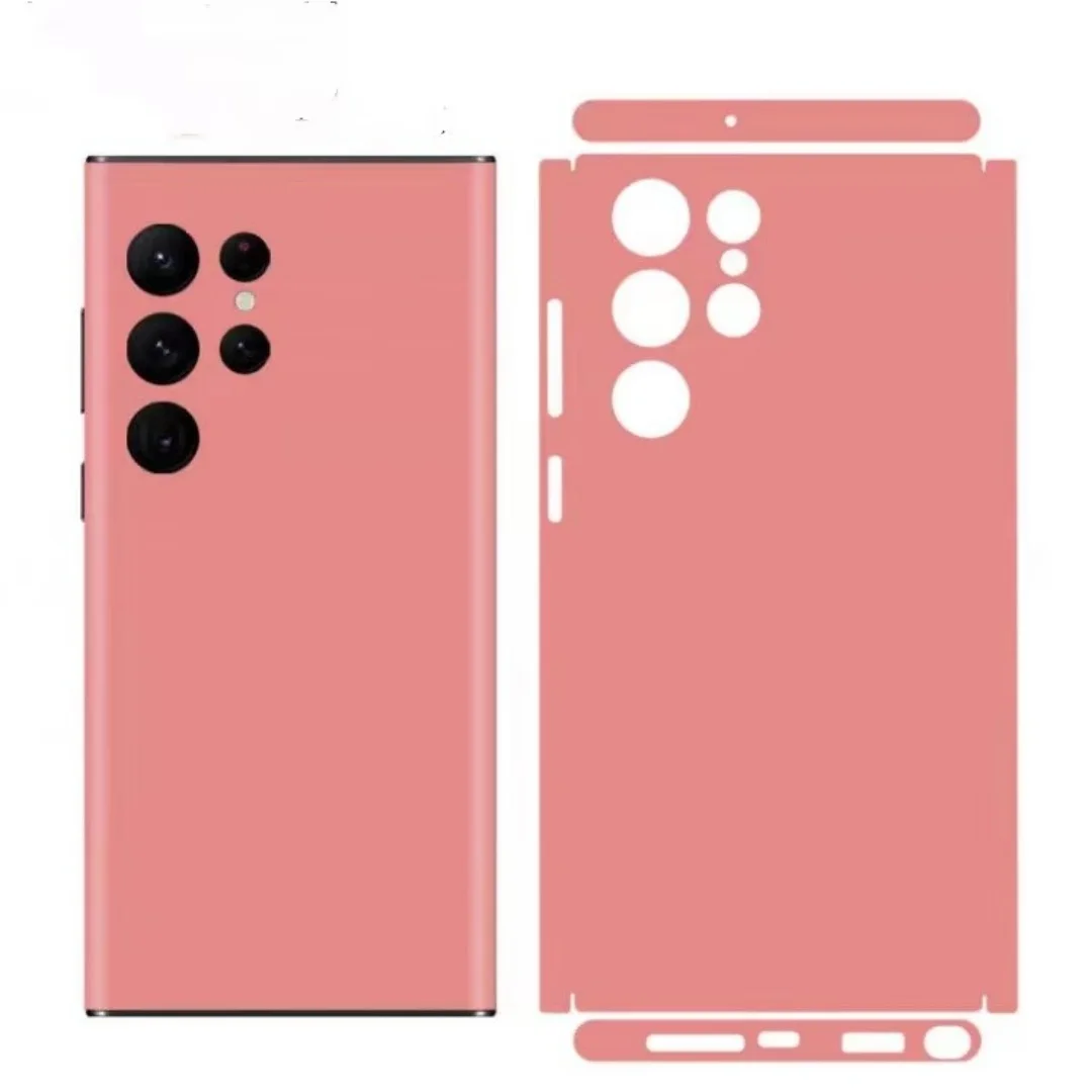 Simpele Macaron Kleur Decal Skin voor Samsung S26 S24 S23 S22 Ultra S255G Achterkant Schermbeschermer Film Cover Wrap Modificatie Sticker