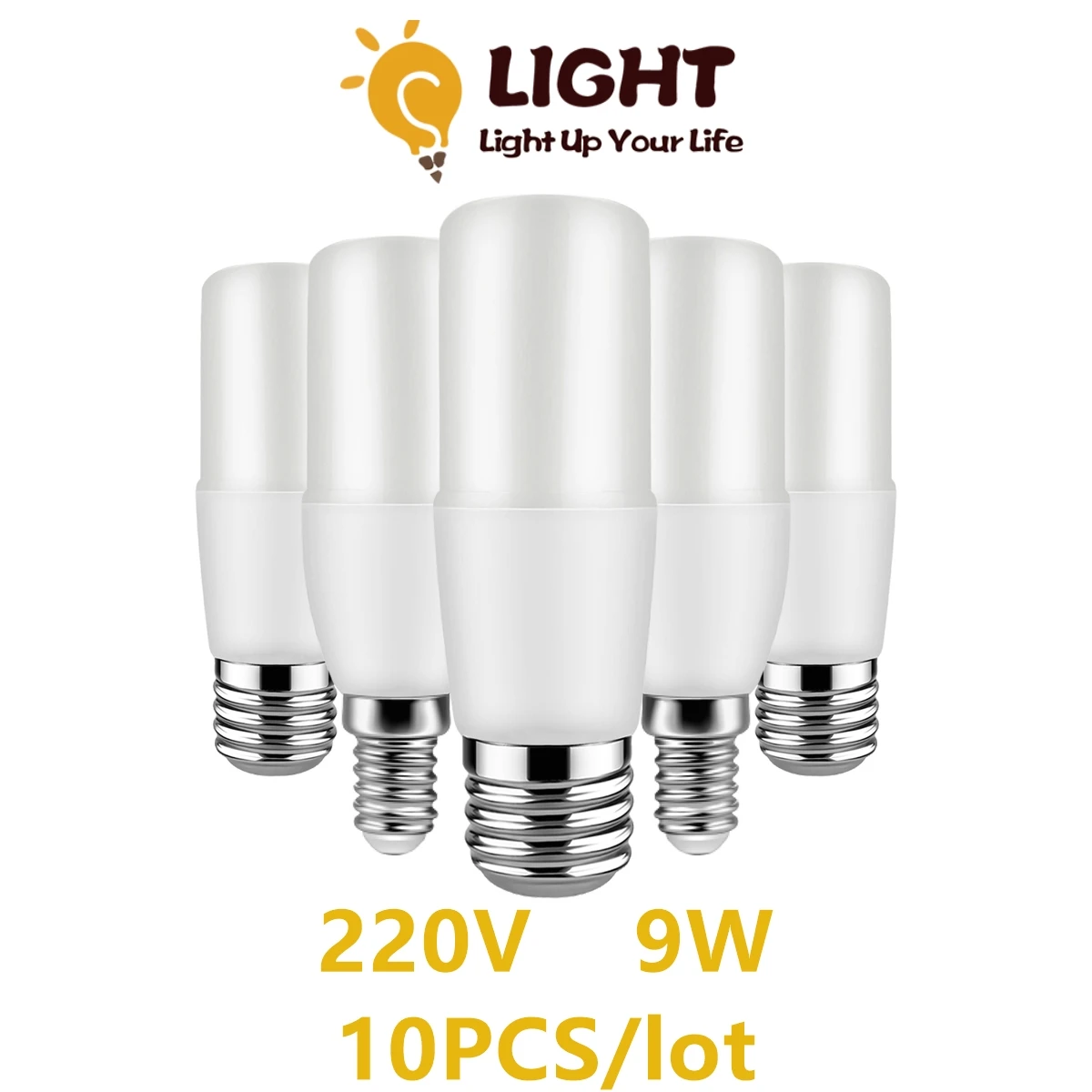 

10pcs Bar Led Column Bulb T37 C37 9w AC220V E27 E14 Super Bright 3000K 4000K 6000K Lamp For Home Bedroom Office Decoration