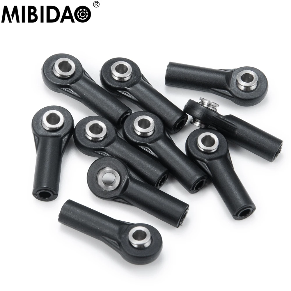 MIBIDAO 10Pcs Plastic M3 Ball Head Links Rod End Ball Joint Holder CW Thread For RC Model Toy Car Boat Airplane DIY Parts