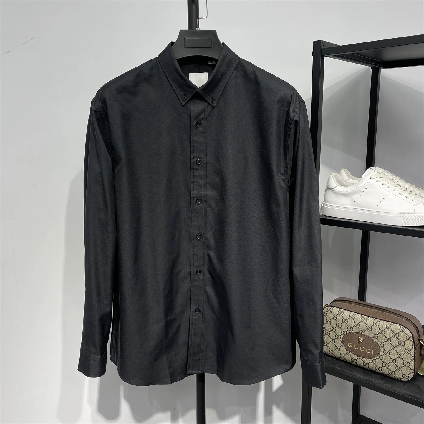 

Cotton irt for Men Long Sve Button up Bla irt Wrinkles Free Treaent Stand Fit Casual Sle Autumn Winter