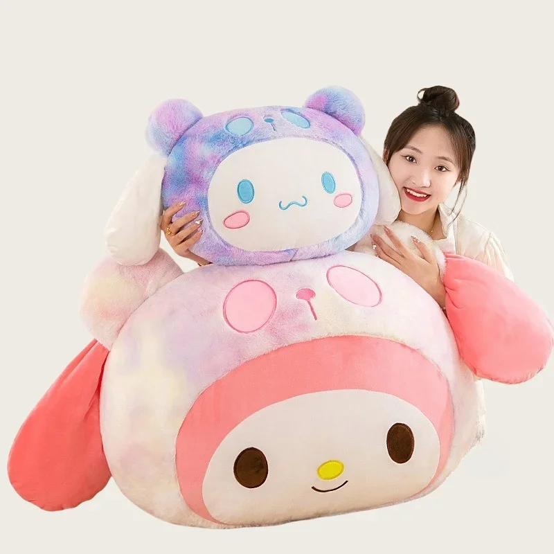 70CM Sanrio Hallo Kitty Kawaii Rose My Melody Cartoon Anime Kuscheltiere Weiche Plüsch Puppe Begleiter Spielzeug Kinder Geburtstag geschenk