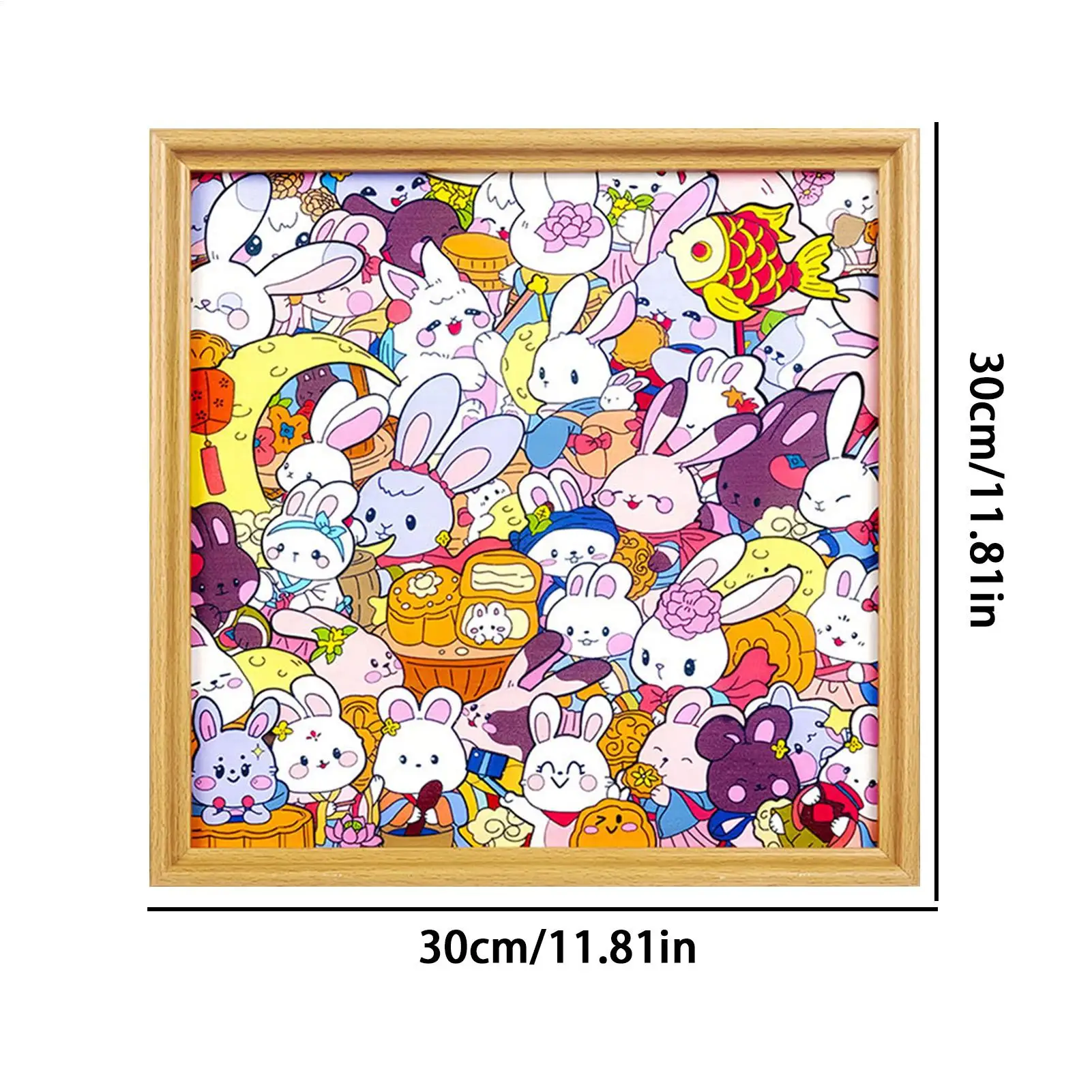 Juego de rompecabezas con marco de imagen de conejo, manualidades pintadas a mano para colorear, juegos de rompecabezas para niños de 6 a 12 años, niños y niñas en edad preescolar