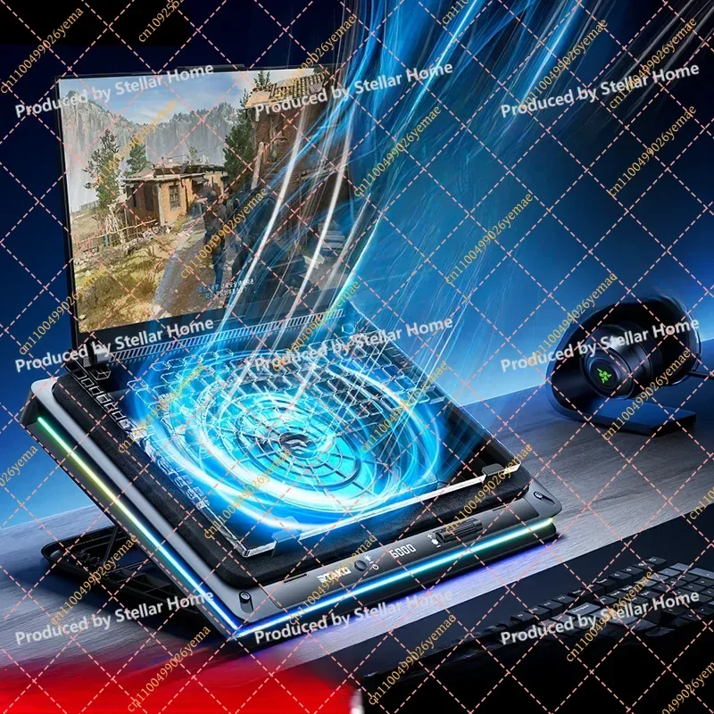 Computer Stand Cooling Plate Pressurized Air Notebook Radiator Base Turbine Silent Fan Refrigeration Computer Stand Cooling