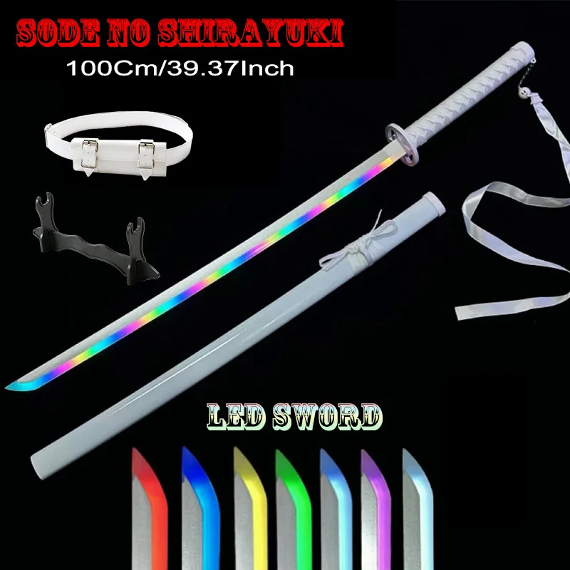 10 LED Gradient Light-Up Sword Sode No Shirayuki Cosplay Samurai Sword With Free Knife Rack Belt Included