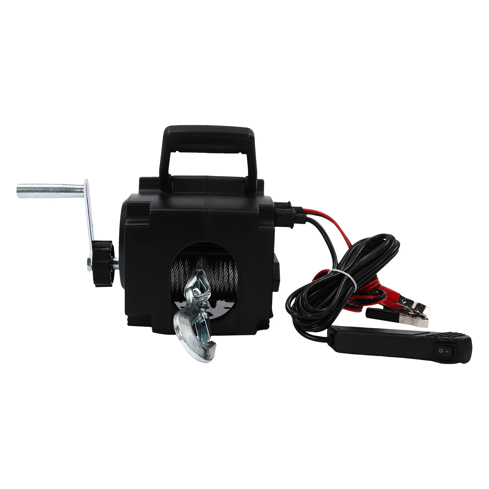 Powerful Winch, 300W Motor, 6000lbs Rolling Force, Dual Control Modes, Steel & ABS Construction, Overload Protection