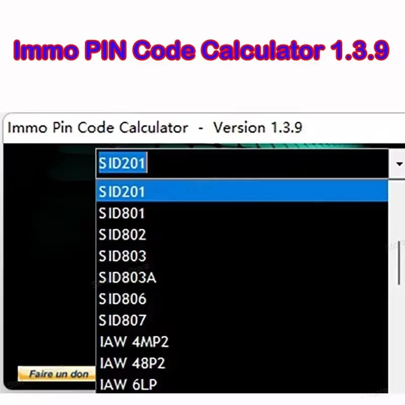 Software IMMO Pin Code Calculator V1.3.9 obd2 scanner for EU models Unlocked PIN code on many PSA ecu can be decoded by dumping